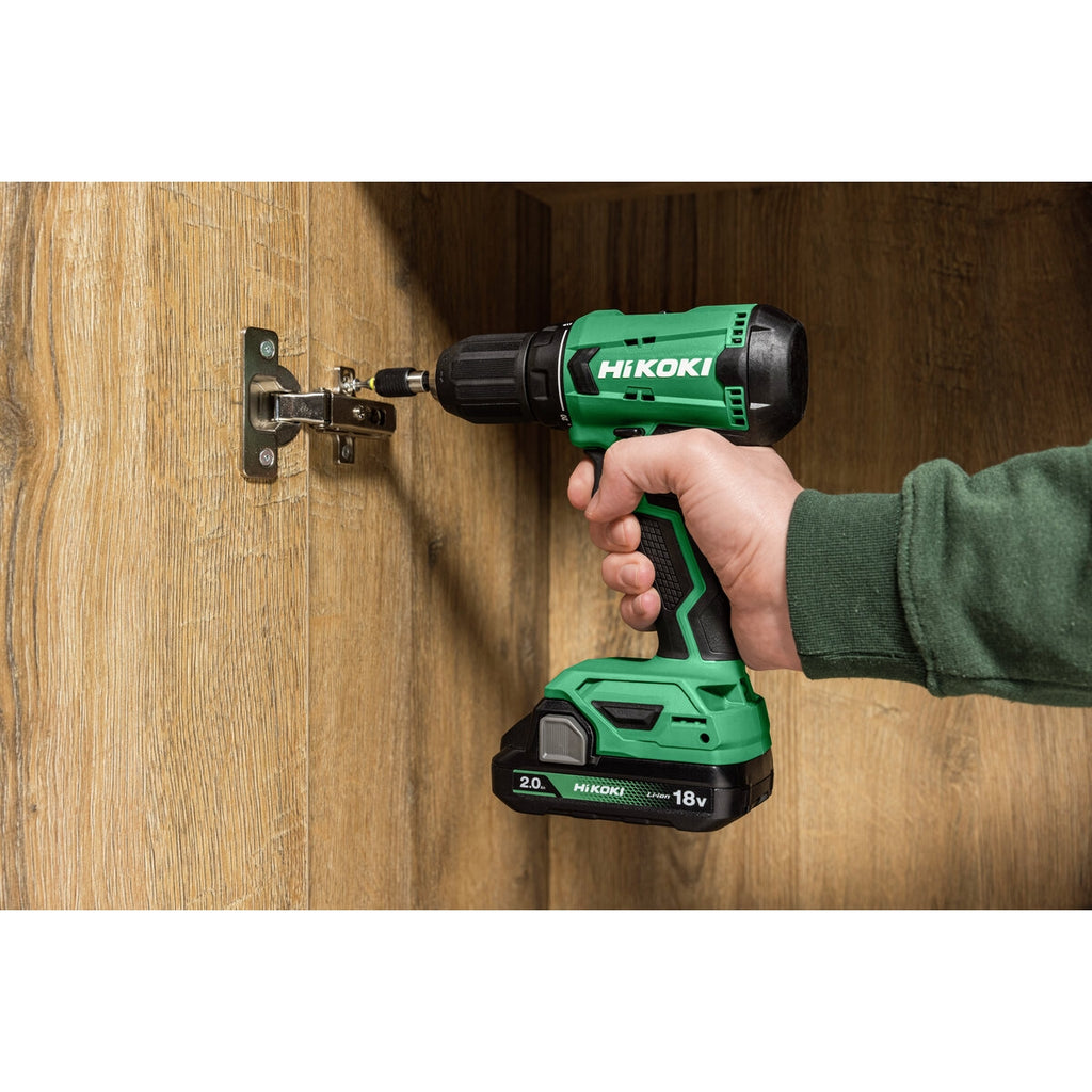 HiKOKI Akku-Bohrschrauber DS18DFWCZ, 18 V / 2,0 Ah, mit 2 Akkus, Ladegerät und Koffer