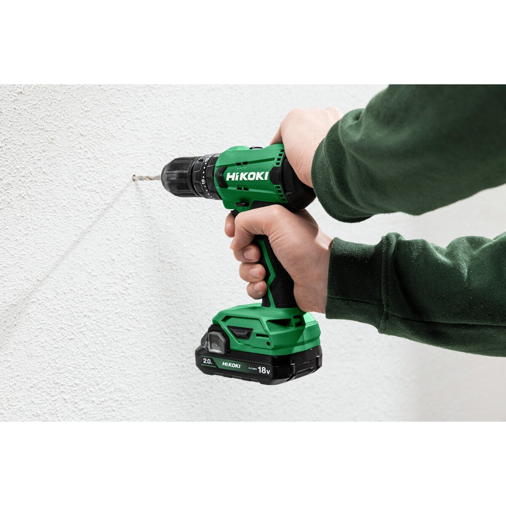 HiKOKI Akku-Bohrschrauber DS18DFWCZ, 18 V / 2,0 Ah, mit 2 Akkus, Ladegerät und Koffer